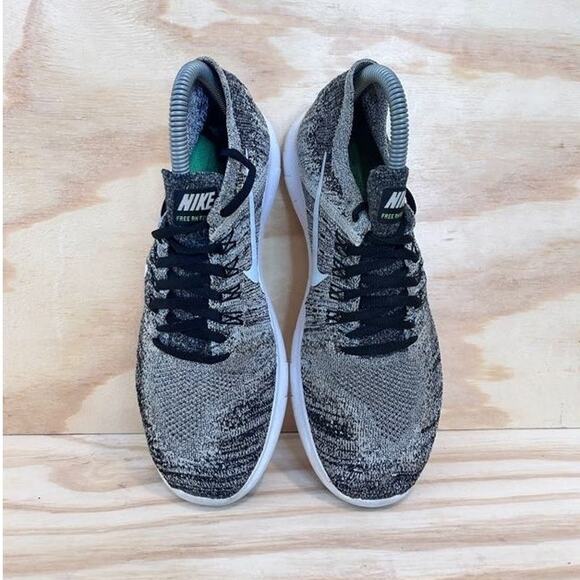 Nike - Free RN Flyknit - Running Shoes -Black/White - Women's - 7.5 - 880844-003 - Picture 7 of 9